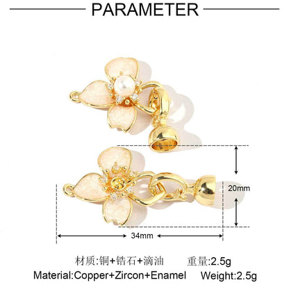 18K gold-coated butterfly copper zircon detachable connecting buckle