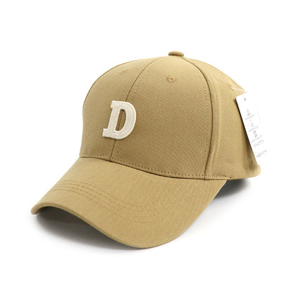 D Letter Embroidered Wide Brim Duckbill Cap