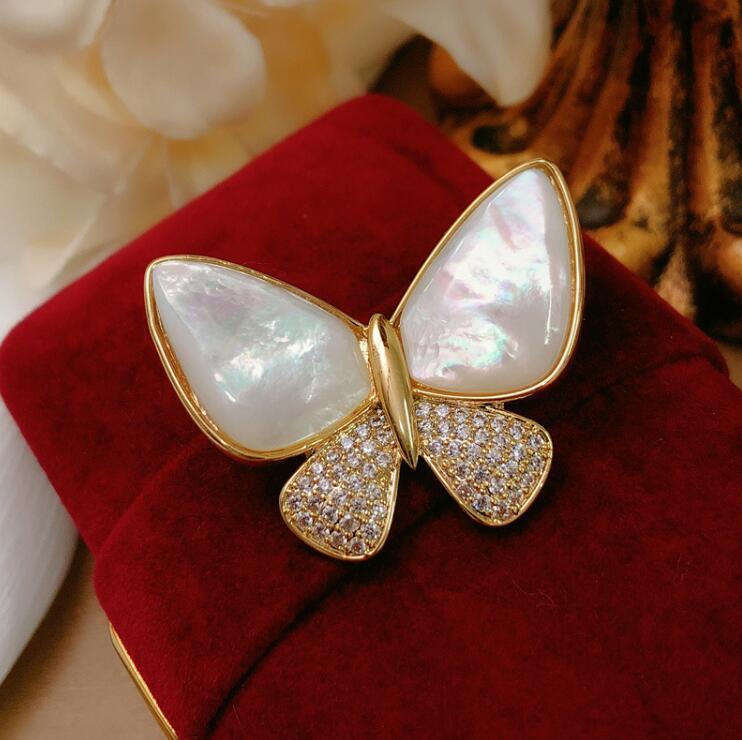 Animal Insect White Fritillary Butterfly Brooch