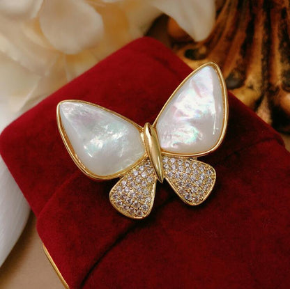 Animal Insect White Fritillary Butterfly Brooch