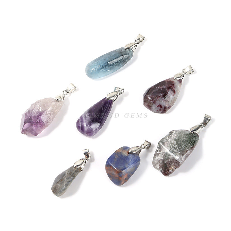 Crystal irregular rough stone pendant