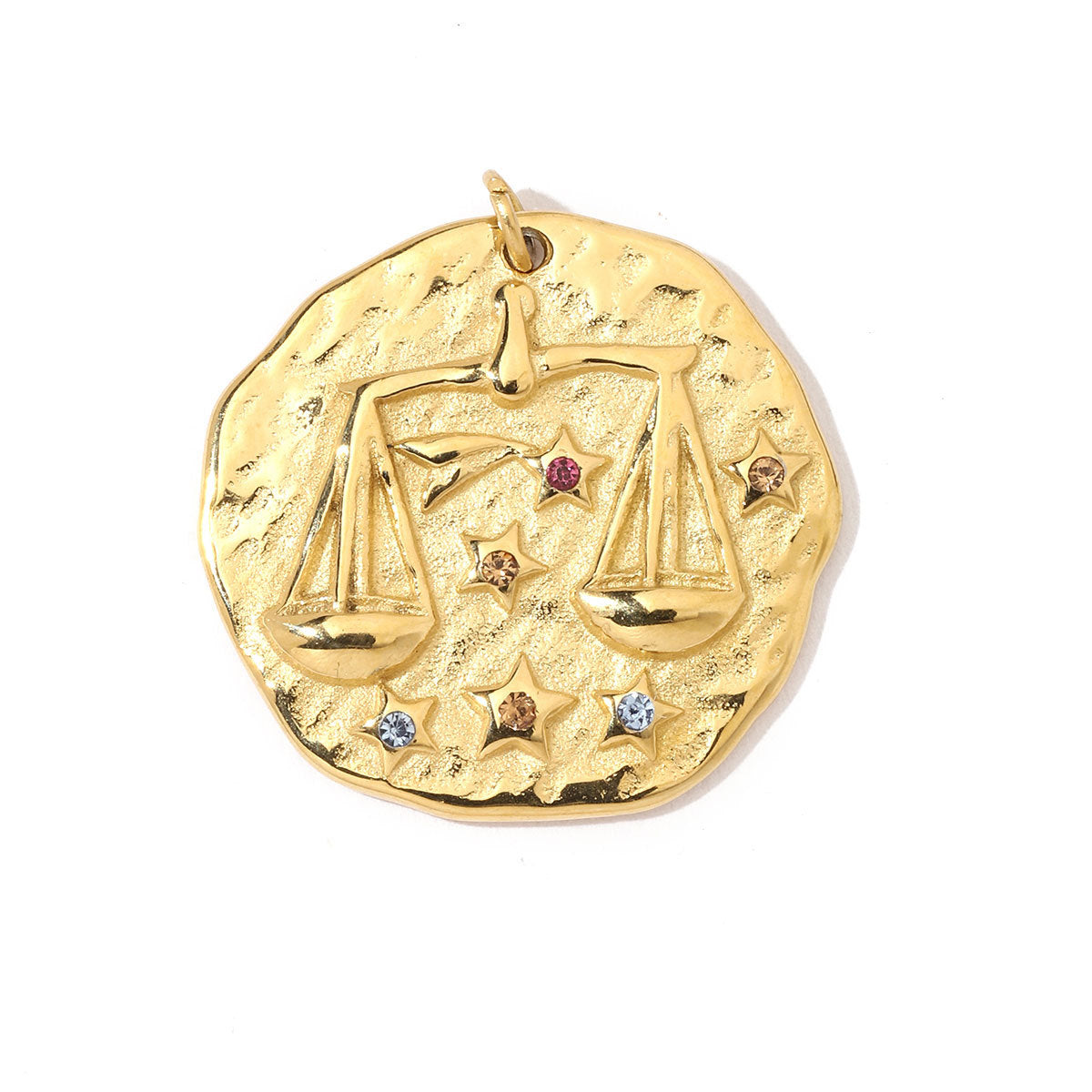 Twelve constellations 18K gold titanium steel necklace