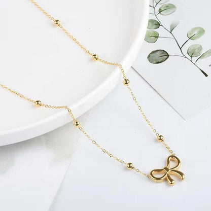 Bow Titanium Steel Necklace Fashion