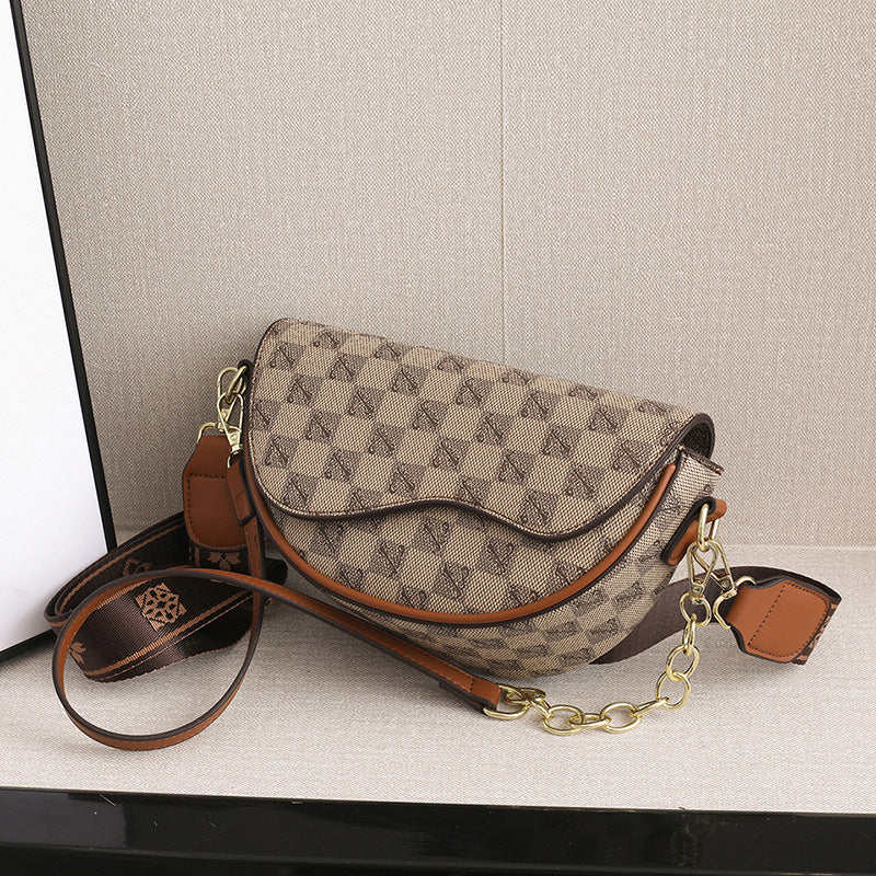 Premium texture shoulder women's bag printing