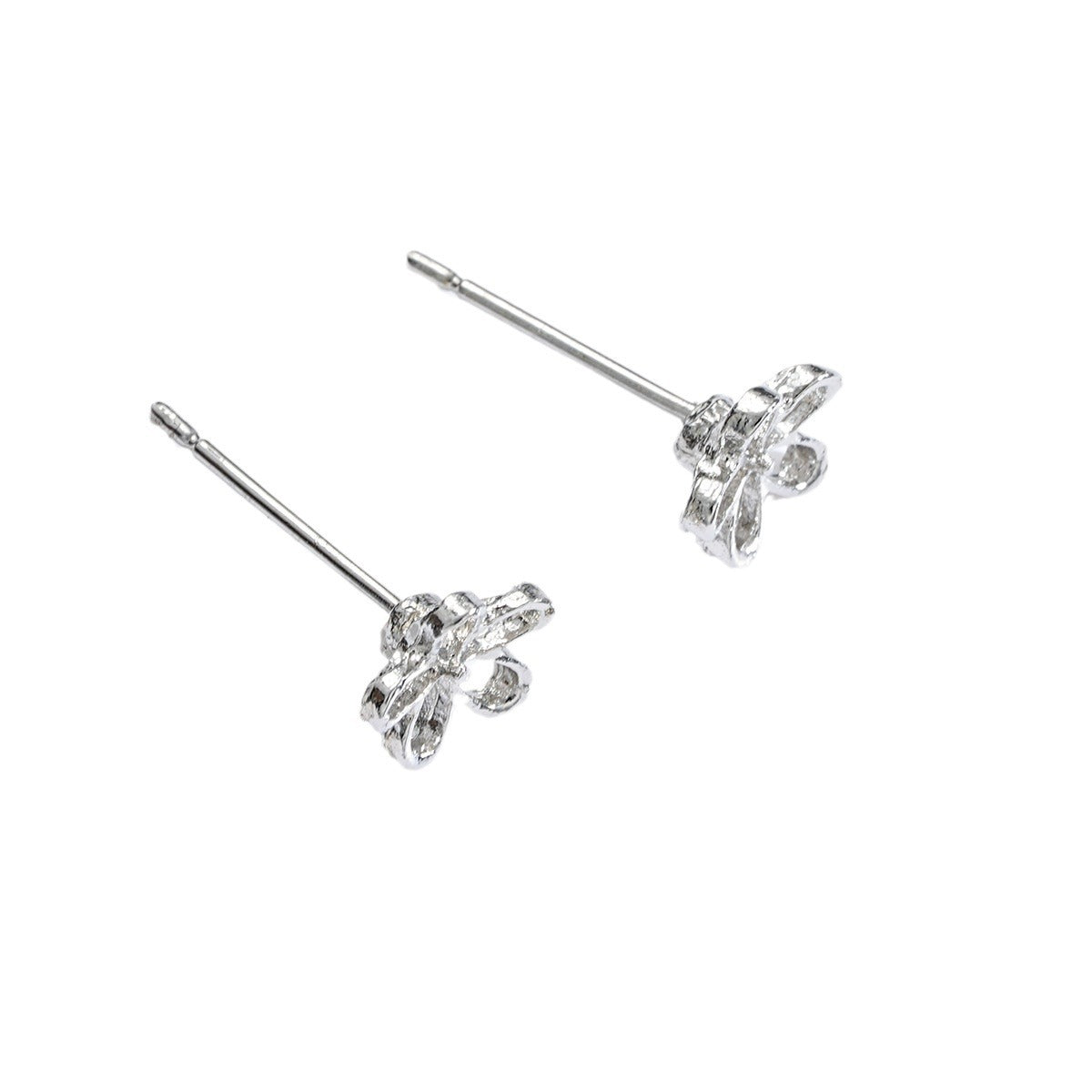 Silver hollow flower earrings