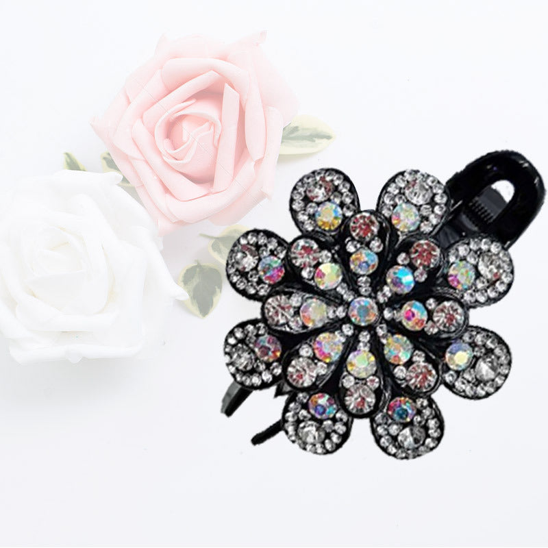 Flower disc hair pin three tooth clip hair accessories