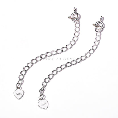 925 Silver Love Tail Chain Necklace Bracelet Spring Buckle Extension Chain