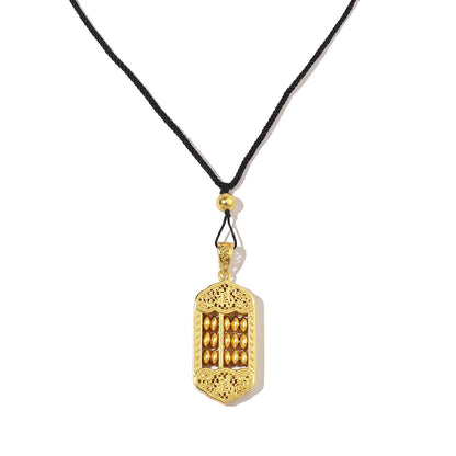 Plated 24K real gold gourd God of Wealth sand gold necklace