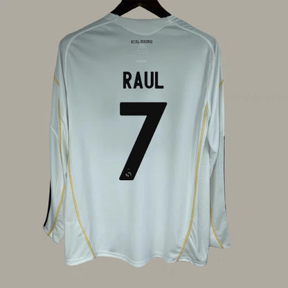 09-10 Real Madrid Retro Kak¨¢ Alonso Ronaldo Guti Home Long Short Sleeve Jersey