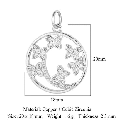 Copper zircon pendant butterfly dragonfly dolphin