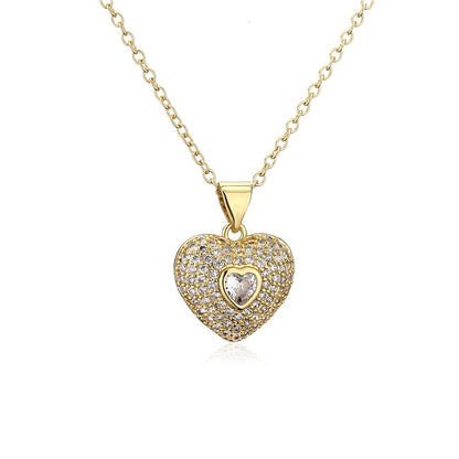 Heart Luxury Party Wedding Necklace Women Titanium Steel Chain