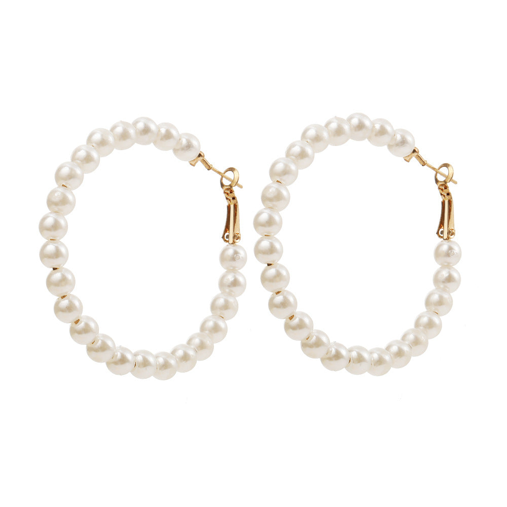 Pearl hoop earrings