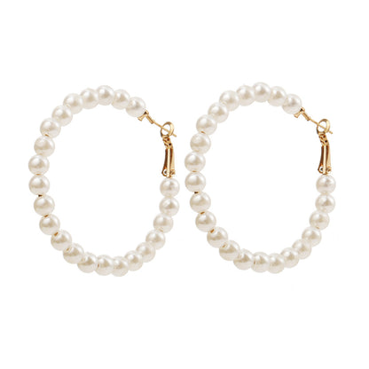 Pearl hoop earrings