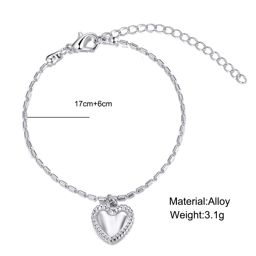 Love Heart Pendant Bracelet