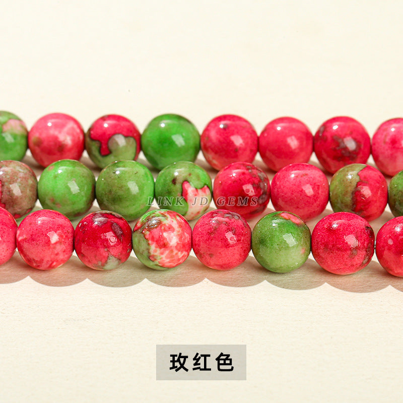 Synthetic color rain color stone loose beads jade beads