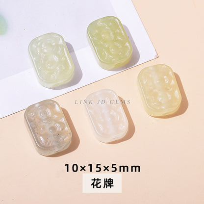 Natural Qingti Milk Cover Xiuyu Carving Pendant