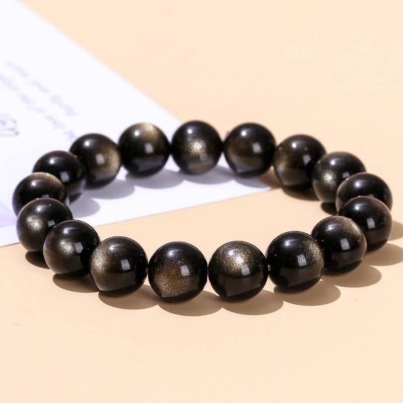 Obsidian bracelet simple single circle