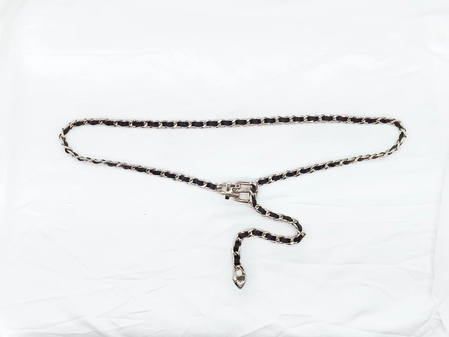 Punk style metal chain belt