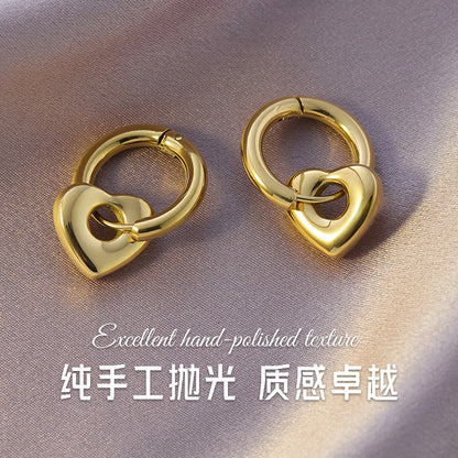 Four-leaf clover titanium steel ear buckle