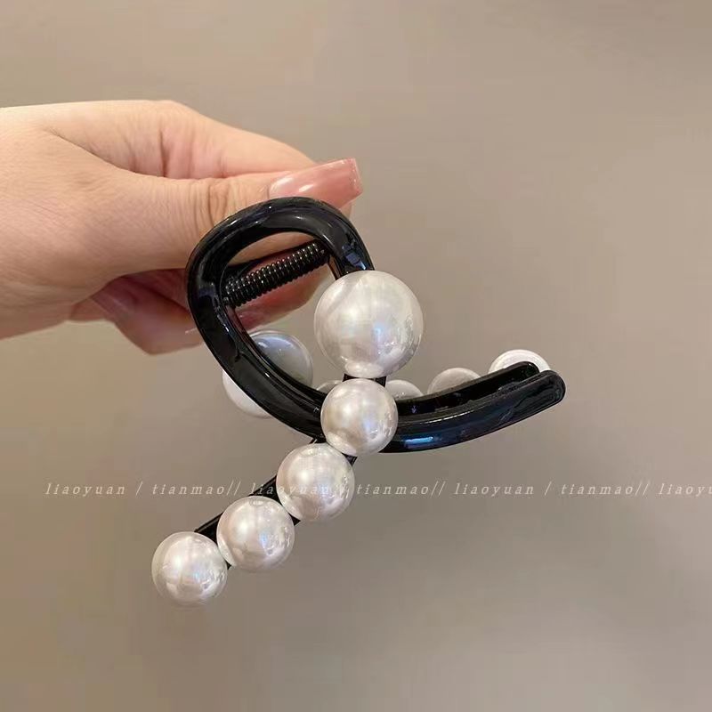 Pearl hairpin headgear temperament shark clip