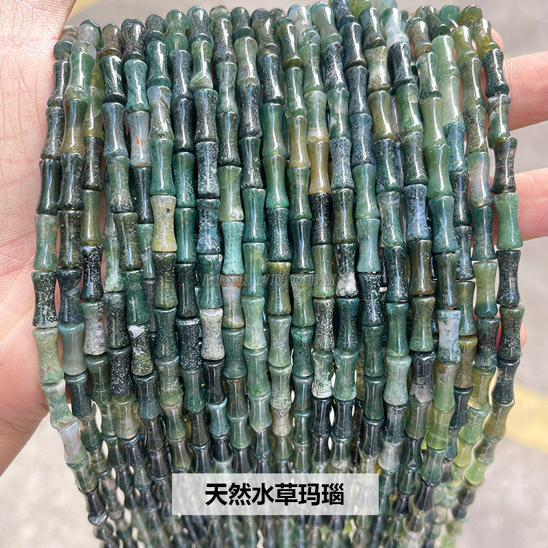 5 * 12Mm natural olivine bamboo beads loose beads