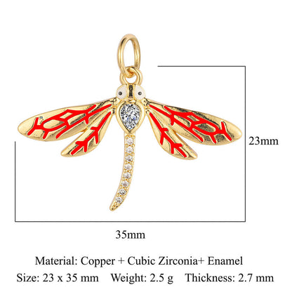 Heart-shaped copper zircon pendant bear snake scorpion