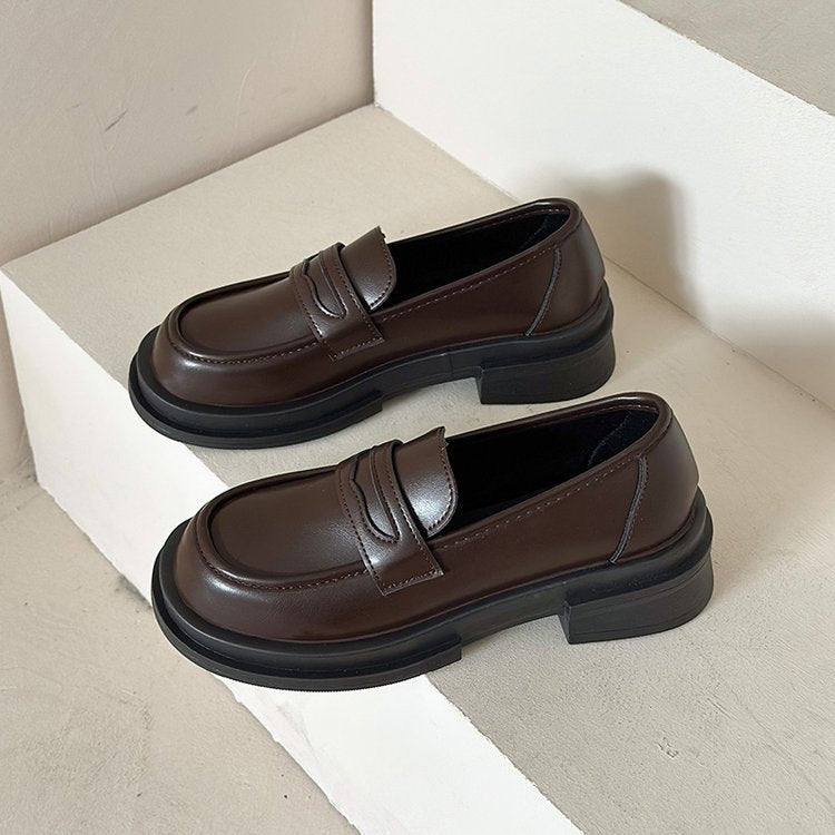 Spring and Autumn Soft Leather Shoes Black