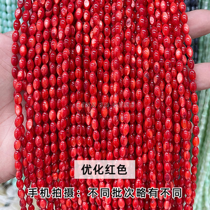 4 * 7Mm optimized multi-color natural shell rice beads loose beads