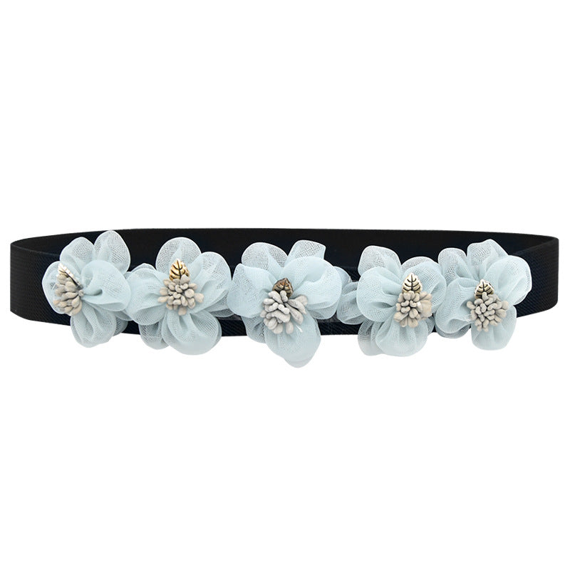 Thin belt waist flower waist girl