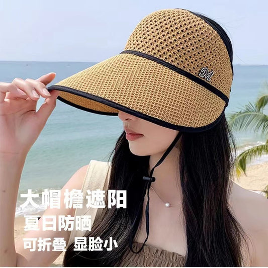 Windproof Adjustable Lacy Wide-Brim Hat Summer Sun Protection