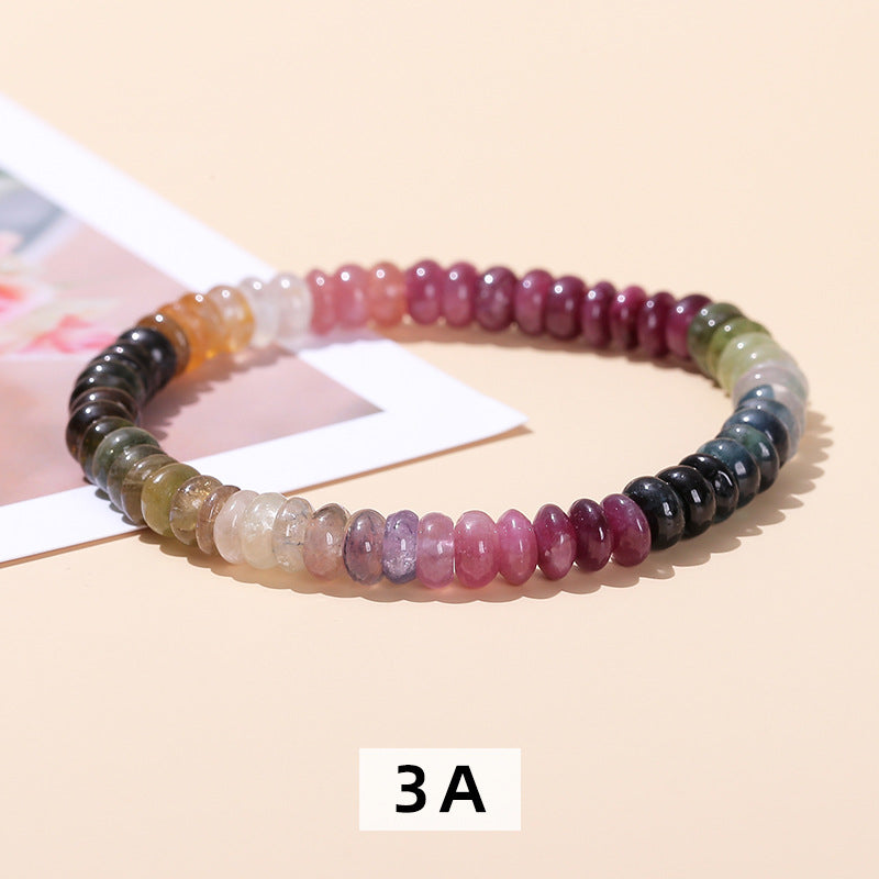 Natural color tourmaline abacus bead bracelet