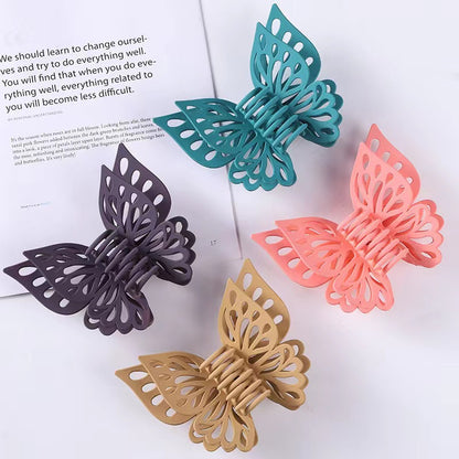 Acetic acid hollow matte butterfly large grab clip