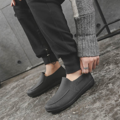 Wear-resistant low-top rain shoes men's thick soles