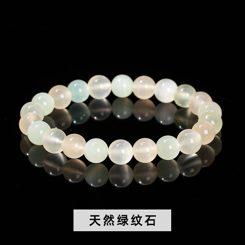 Natural green calcite bracelet.