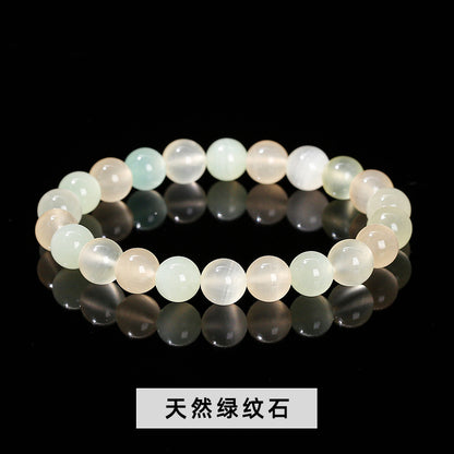 Natural green calcite bracelet.