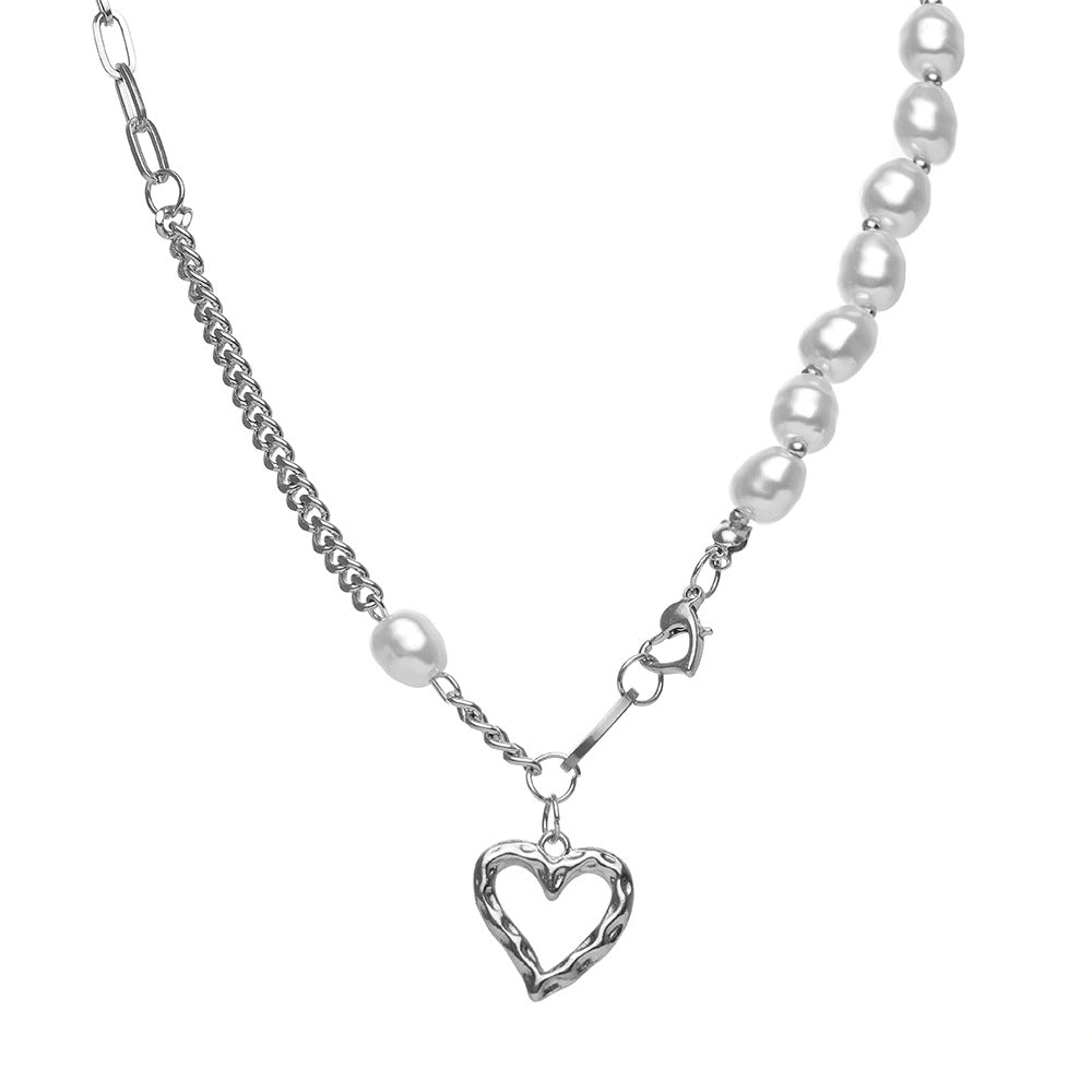 OT Clasp Hollow Heart Pendant Necklace