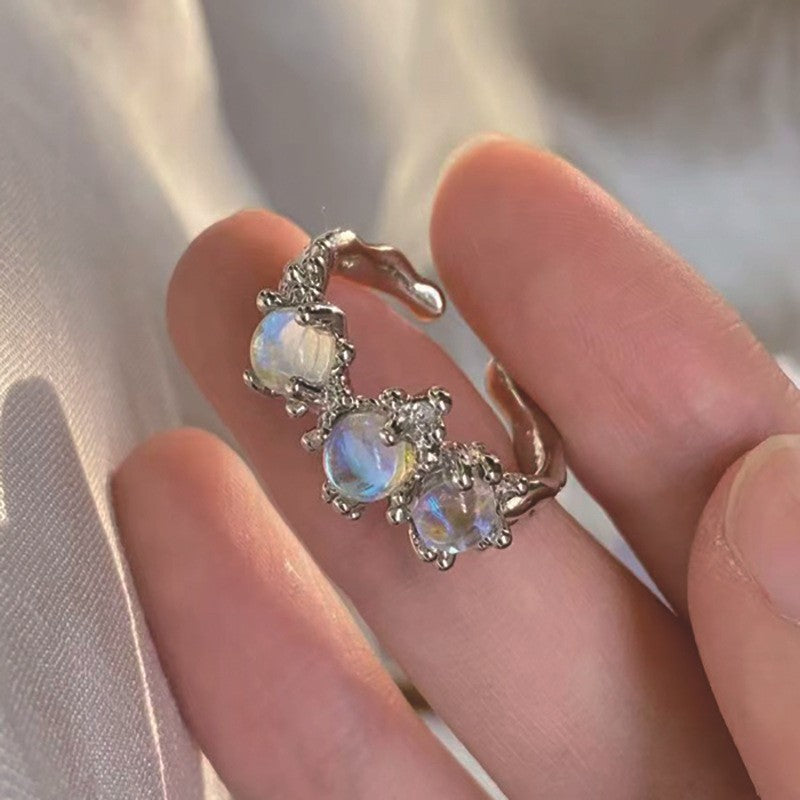 Vintage Moonstone Ring Opening Adjustable