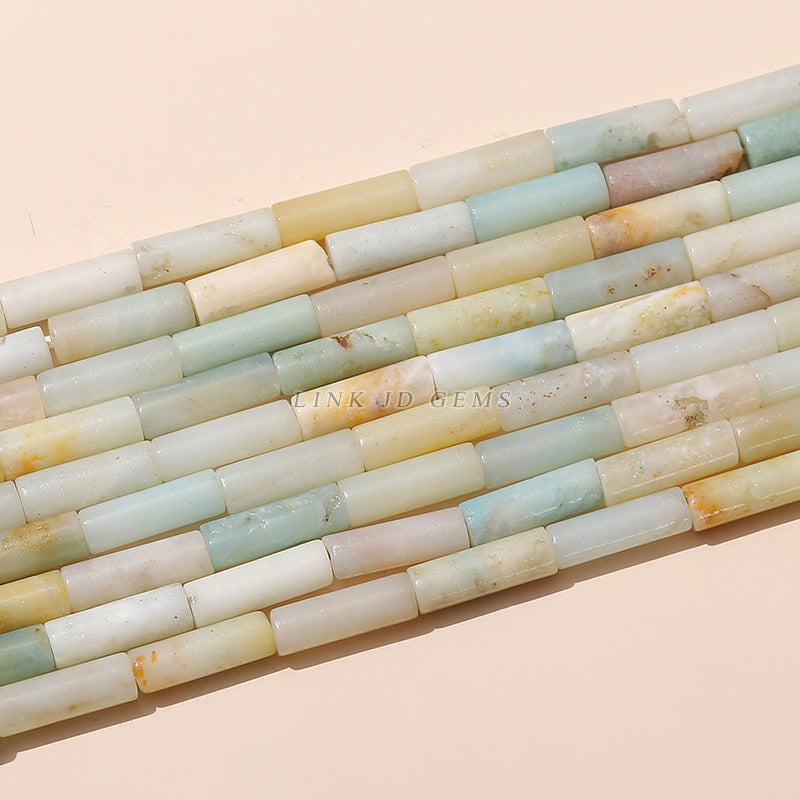 4 * 13M natural Amazonite tubular beads