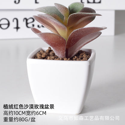 Simulation of succulent plastic bonsai artificial flowers combination