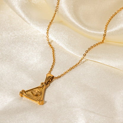 Triangle Evil Eye Pendant Necklace