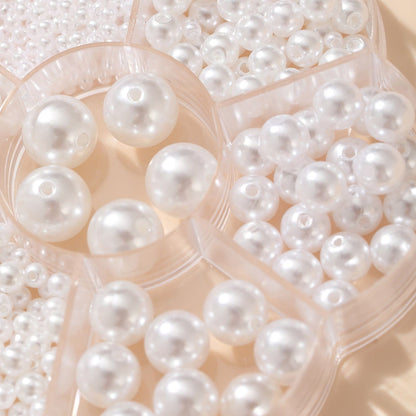 Round hole imitation pearl white beads