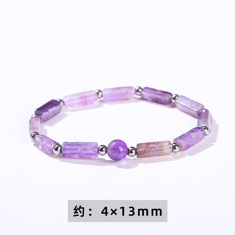 Natural amethyst gravel bracelet.