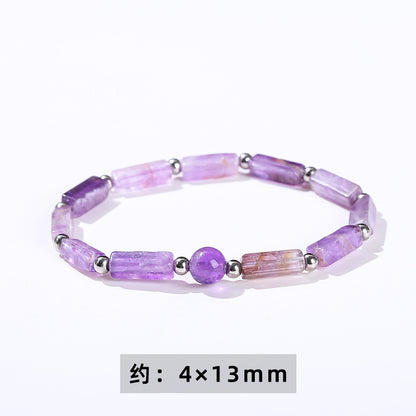 Natural amethyst gravel bracelet.