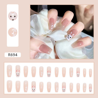 Nude White Rabbit New Year Nails