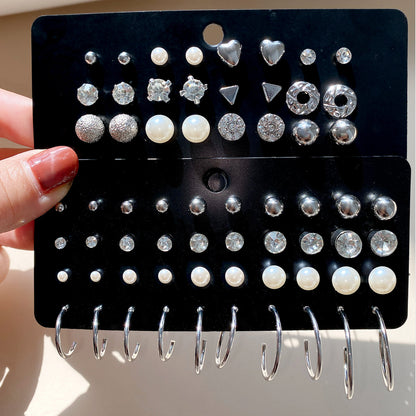 Metal twist earrings set 6 pairs