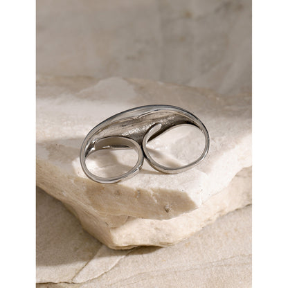 Polished double finger ring