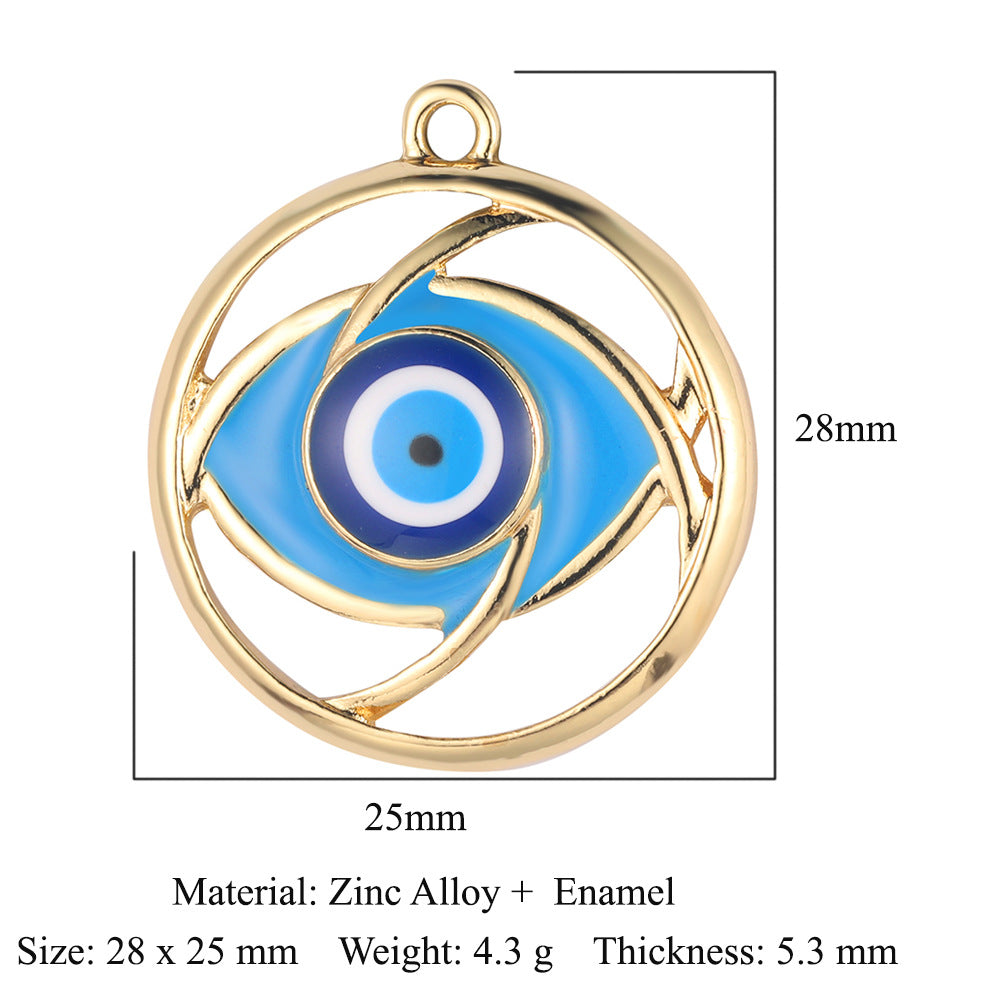 5 pcs/pack, eye cross alloy pendant.