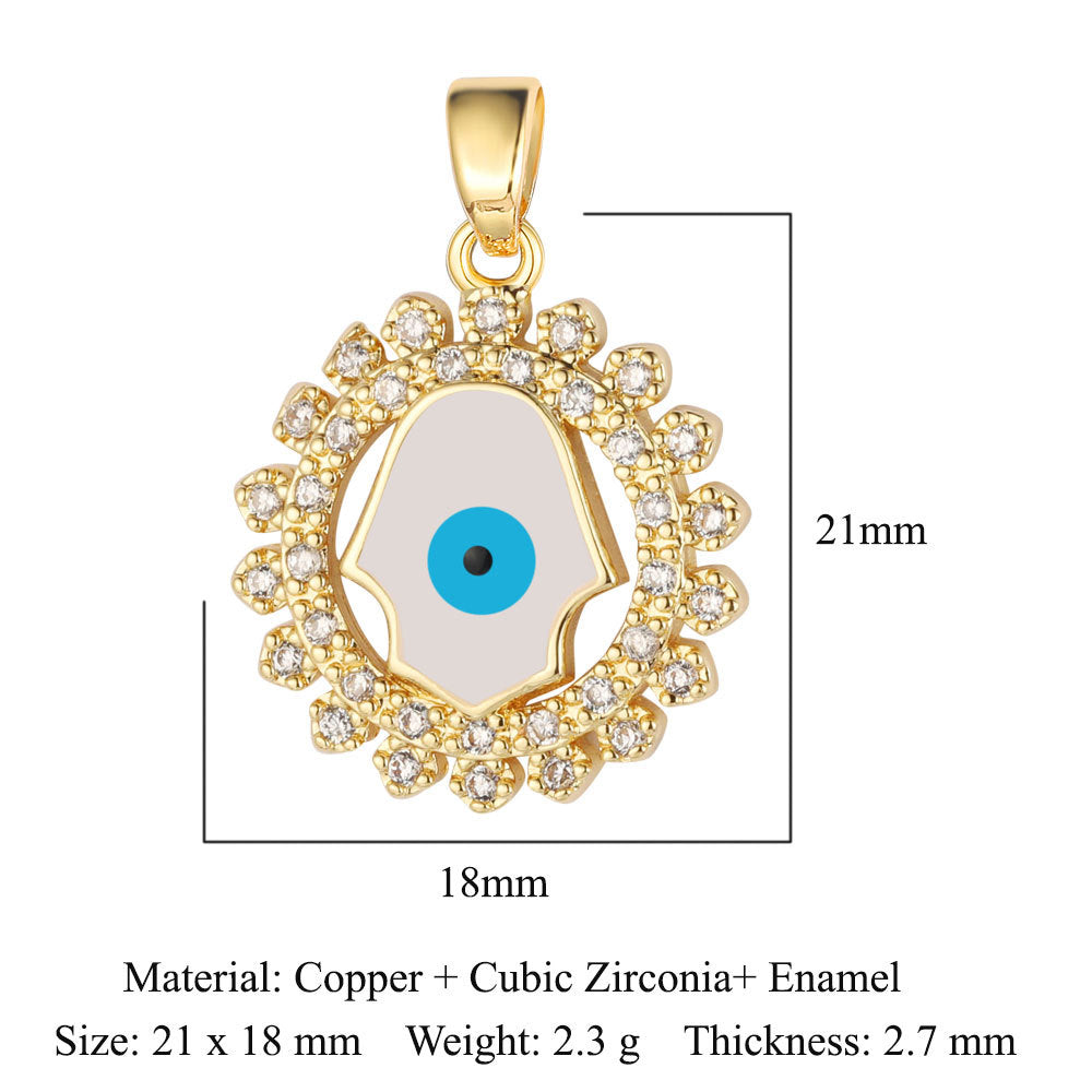 Sunflower Tree of Life Copper Zircon DIY Pendant