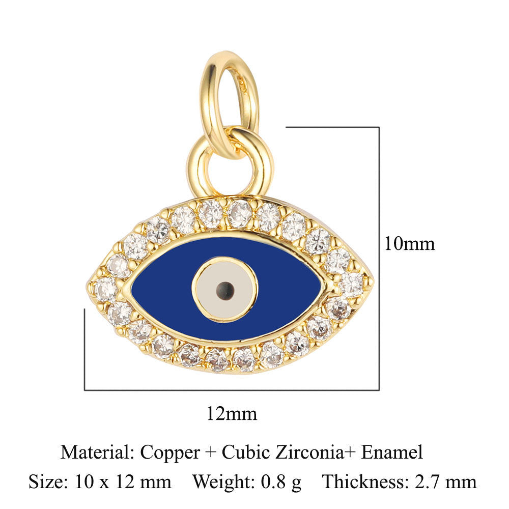 Seven Beads Devil's Eye Copper Zircon Pendant