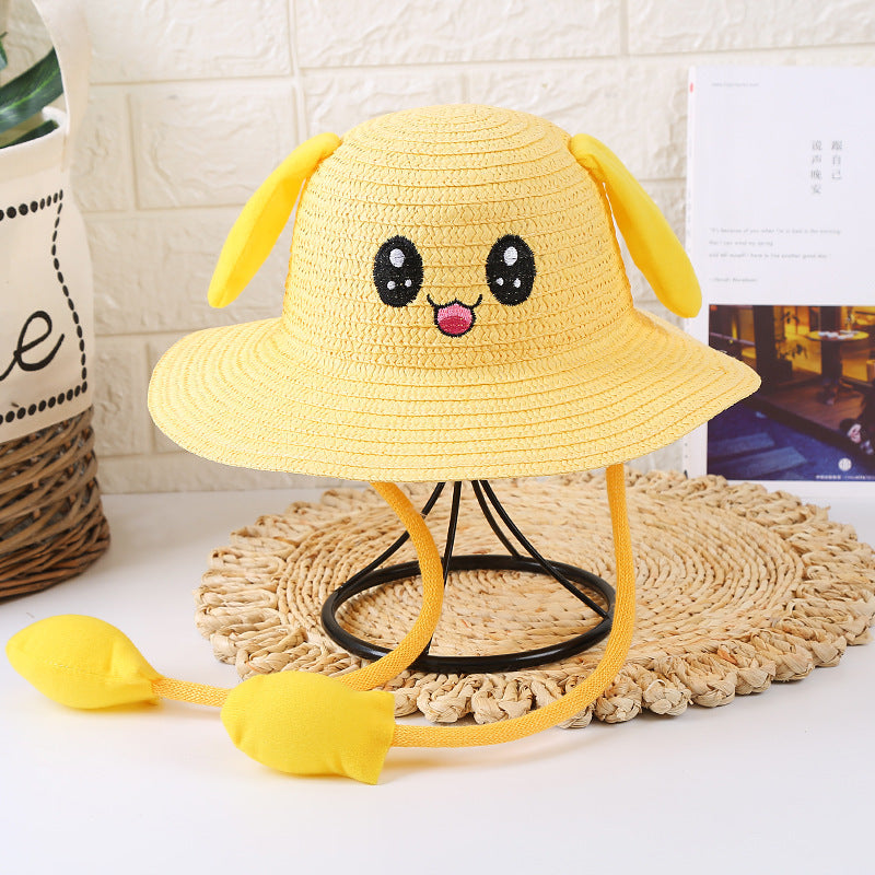 Hot Ears Move Hat Baby UV Protection Cute Cool Bunny Straw